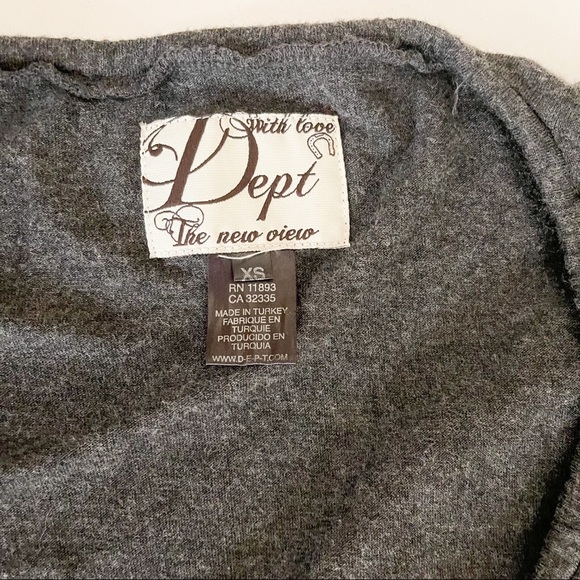 Long Sleeves Midi Gray Dress with Floral print - Picture 5 of 9